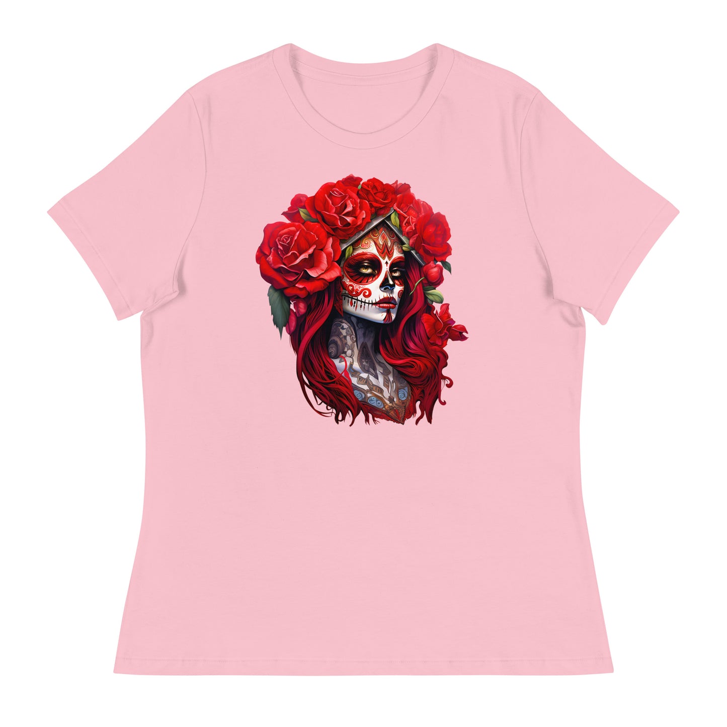 La Catrina Day of the Dead Red Rose Sugar Skull