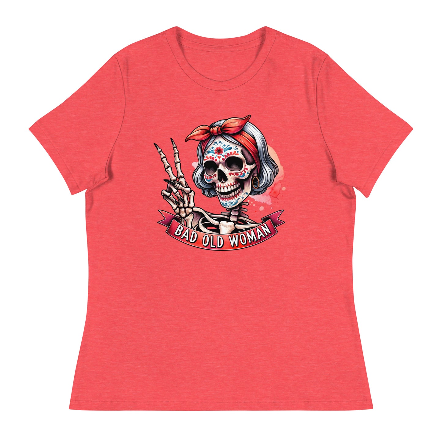Hipster Short Hair Skull Women's Relaxed T-Shirt
